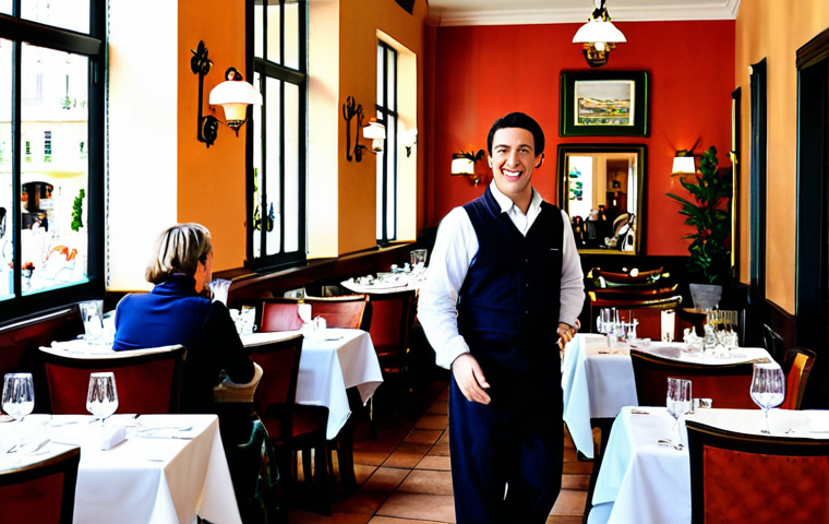 푸드 서비스 품질 향상 방법 - Welcoming Restaurant Ambiance**
"A brightly lit and inviting French bistro during the day, fully cl...