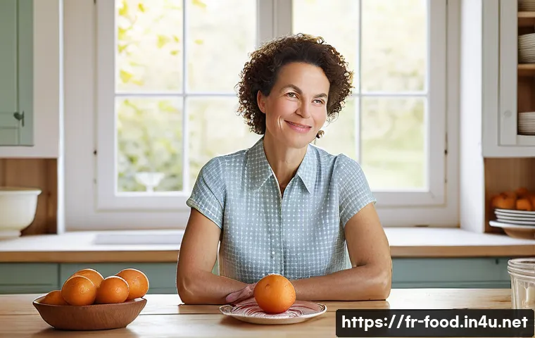 식자재 유통기한 관리 - Deciphering Food Labels in a French Kitchen**
A candid, bright photograph captures a woman in her la...